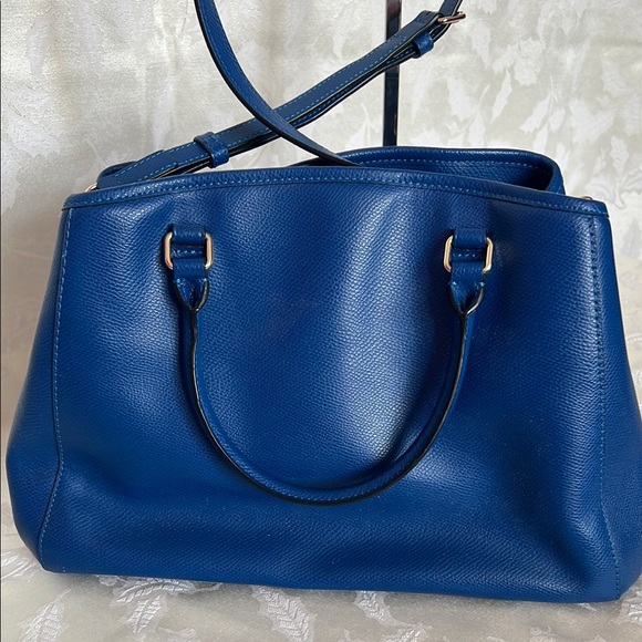 VINTAGE COACH MARGOT Blue Leather 2 Way Satchel - Picture 4 of 13